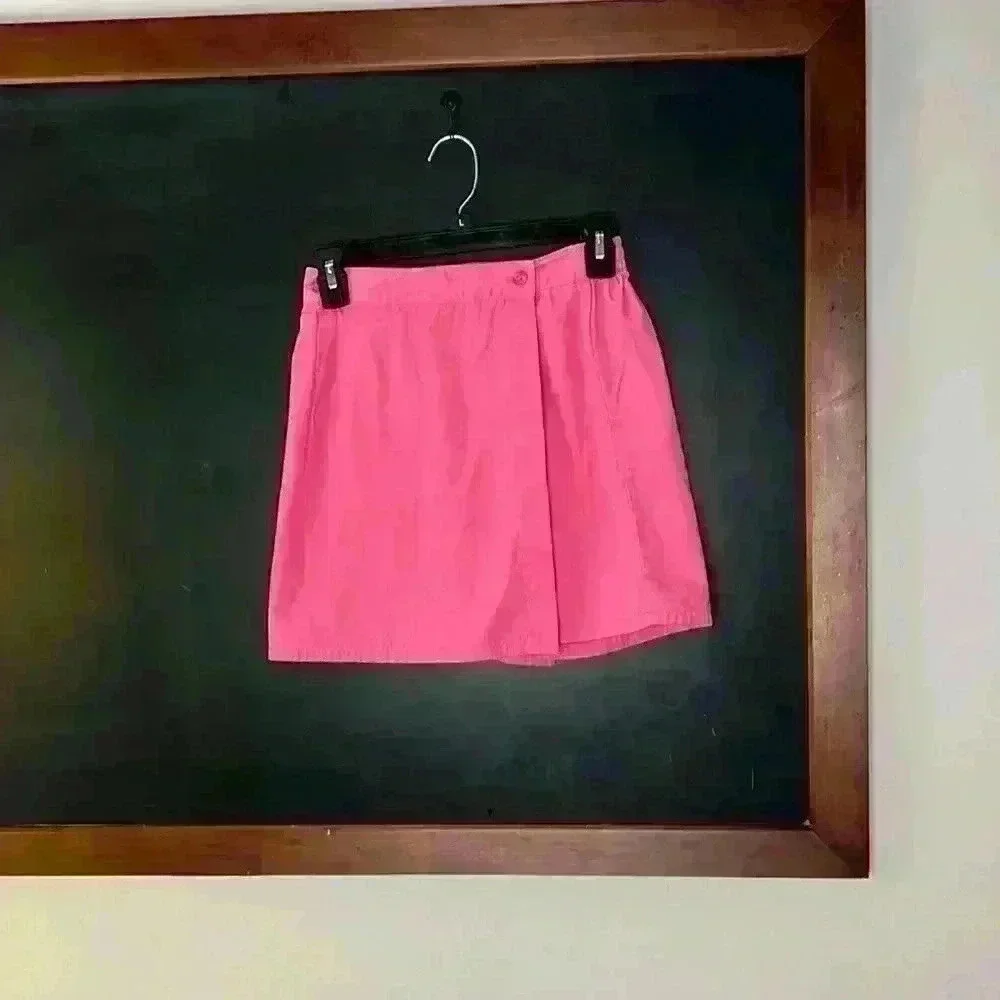 Lands End Girls Size 12 Pink Skort Stretch Button - Picture 1 of 6